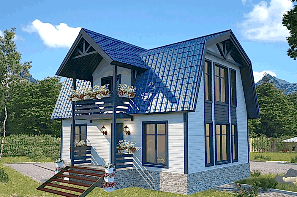 Каталог каркасный дом солнечный ++ 6 х 8 в Алматы | Компания Азбука дома