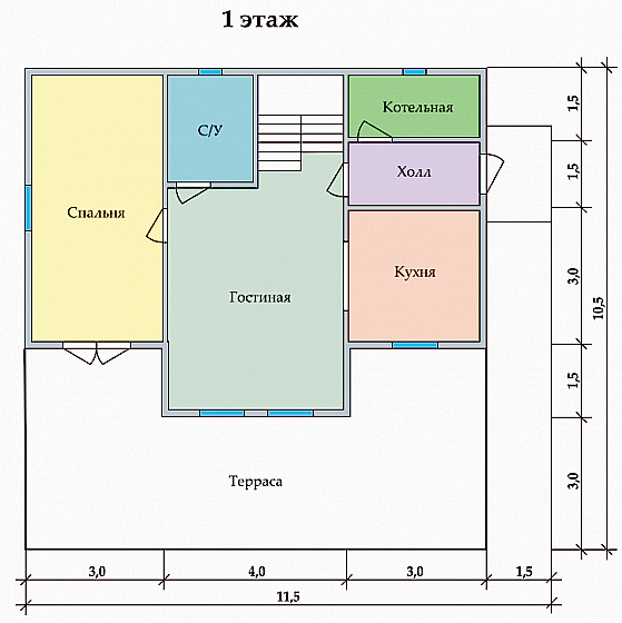 Каркасный дом Восход 11,5 х 10,5